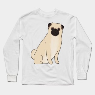 Cute Pug illustration Long Sleeve T-Shirt